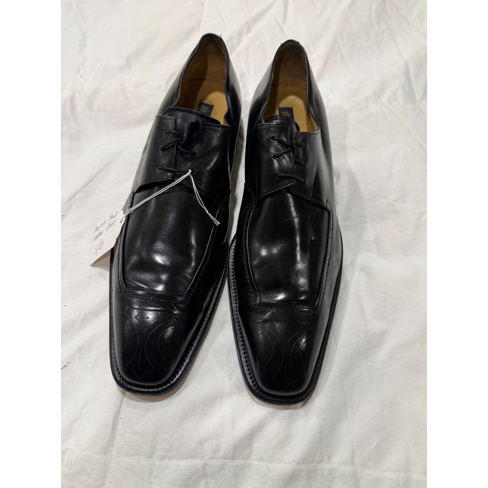 Mezlan Element 15 Black Leather Dress Shoes Mens Square Toe Spain 920